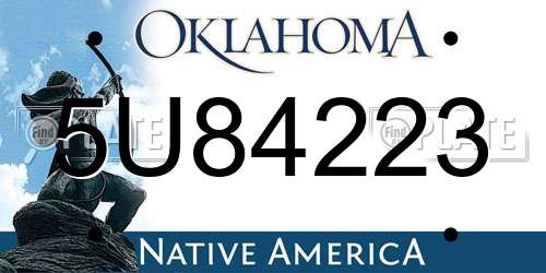 5U84223 Oklahoma License Plate