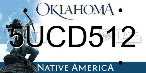 5UCD512 Oklahoma License Plate