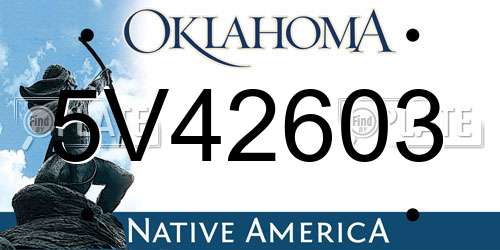 5V42603 Oklahoma License Plate