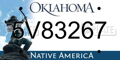 5V83267 Oklahoma License Plate