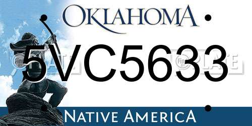 5VC5633 Oklahoma License Plate