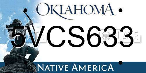 5VCS633 Oklahoma License Plate