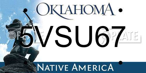 5VSU67 Oklahoma License Plate