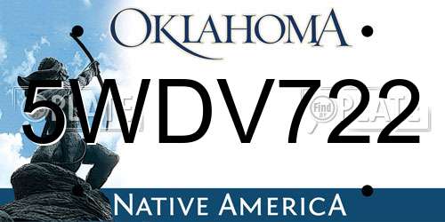 5WDV722 Oklahoma License Plate