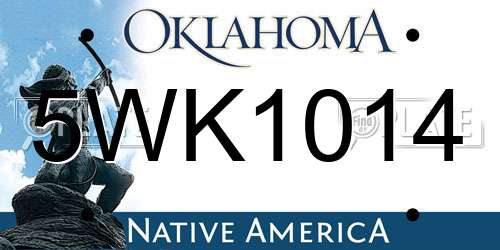 5WK1014 Oklahoma License Plate