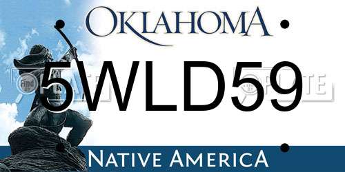 5WLD59 Oklahoma License Plate