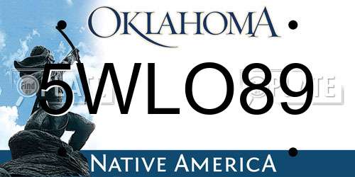 5WLO89 Oklahoma License Plate