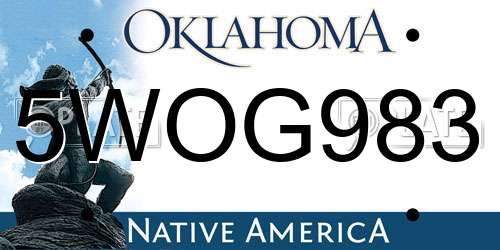 5WOG983 Oklahoma License Plate