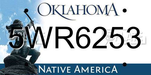 5WR6253 Oklahoma License Plate