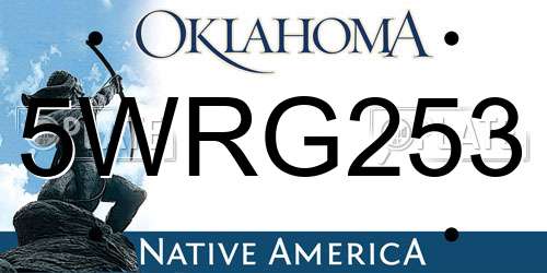 5WRG253 Oklahoma License Plate
