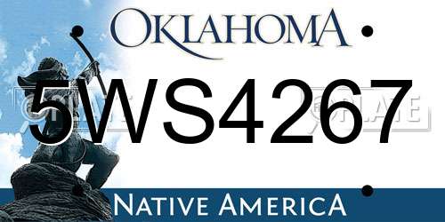 5WS4267 Oklahoma License Plate