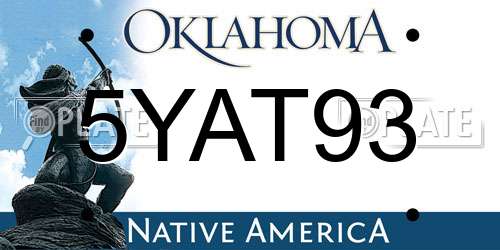 5YAT93 Oklahoma License Plate