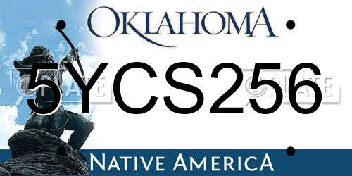 5YCS256 Oklahoma License Plate