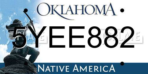 5YEE882 Oklahoma License Plate