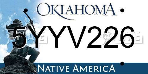 5YYV226 Oklahoma License Plate