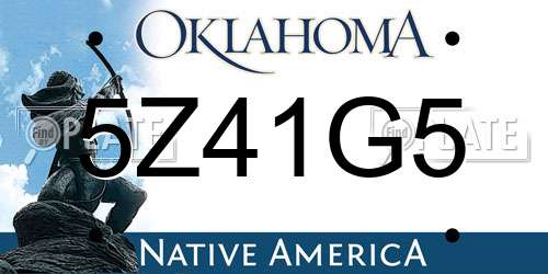 5Z41G5 Oklahoma License Plate