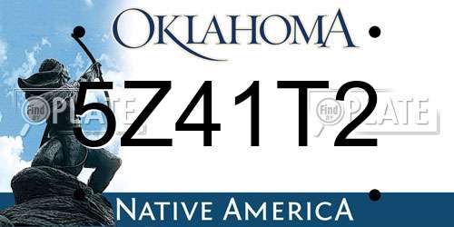 5Z41T2 Oklahoma License Plate