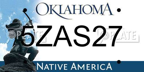 5ZAS27 Oklahoma License Plate