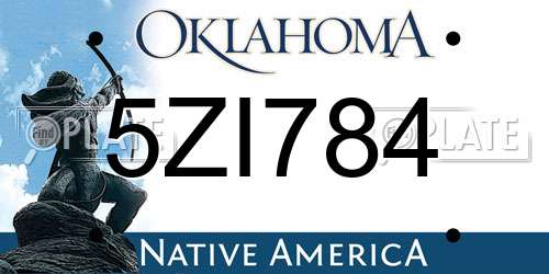 5ZI784 Oklahoma License Plate