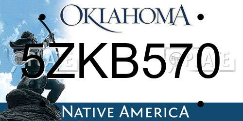 5ZKB570 Oklahoma License Plate