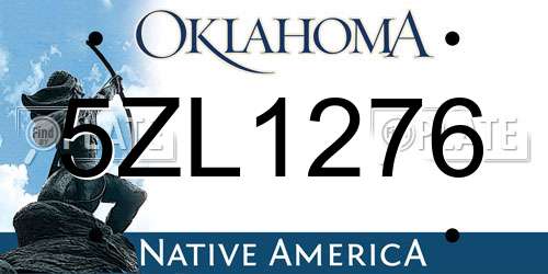 5ZL1276 Oklahoma License Plate