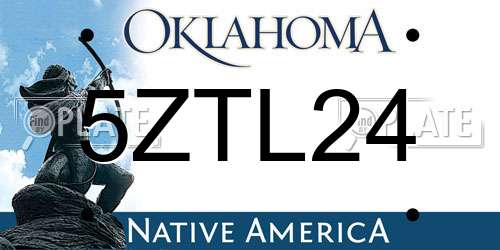 5ZTL24 Oklahoma License Plate