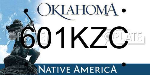 601KZC Oklahoma License Plate