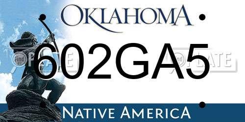 602GA5 Oklahoma License Plate