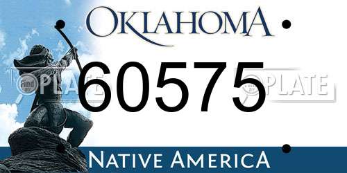 60575 Oklahoma License Plate