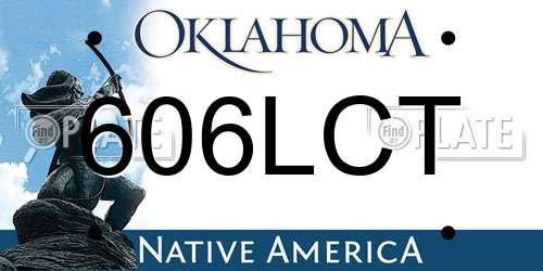 606LCT Oklahoma License Plate