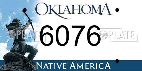6076 Oklahoma License Plate