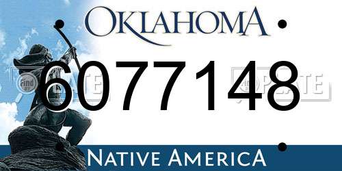 6077148 Oklahoma License Plate