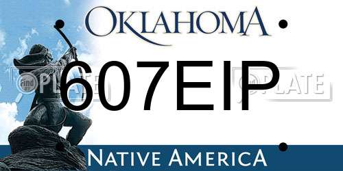 607EIP Oklahoma License Plate