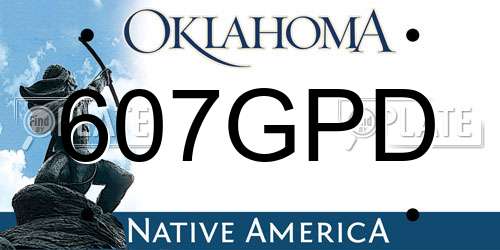 607GPD Oklahoma License Plate