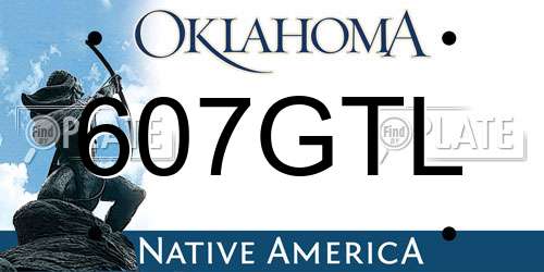 607GTL Oklahoma License Plate
