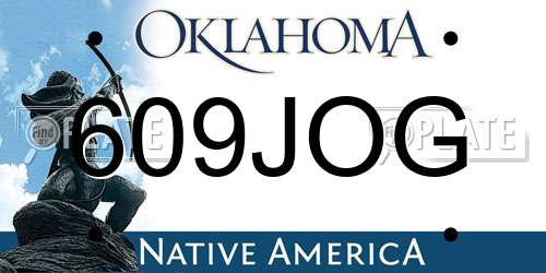 609JOG Oklahoma License Plate