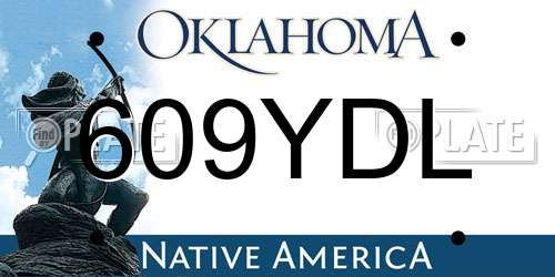 609YDL Oklahoma License Plate