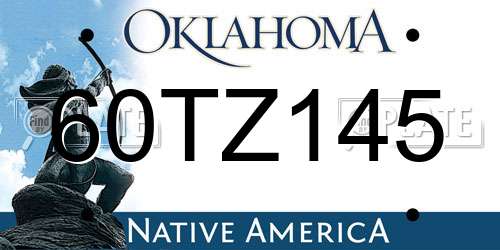 60TZ145 Oklahoma License Plate