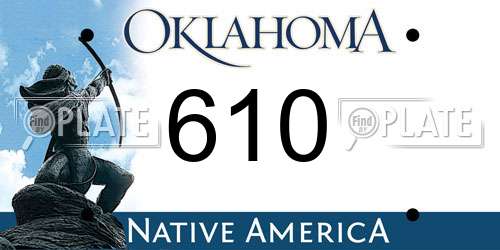 610 Oklahoma License Plate