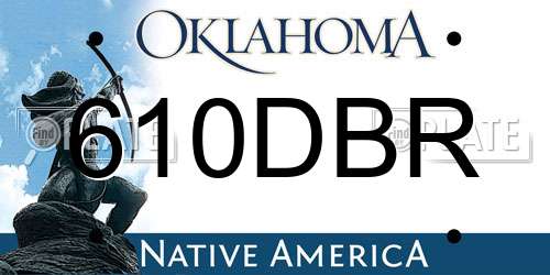 610DBR Oklahoma License Plate