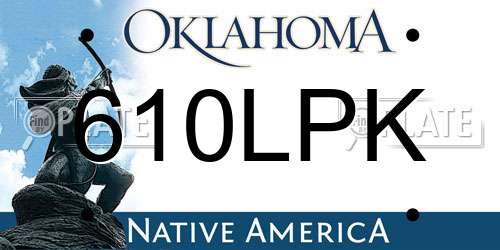 610LPK Oklahoma License Plate