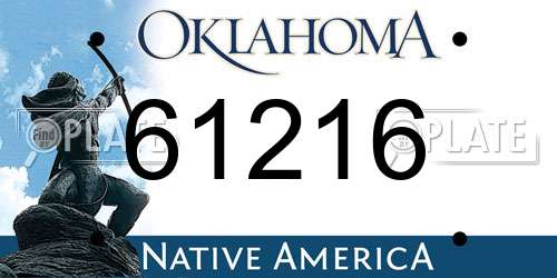 61216 Oklahoma License Plate
