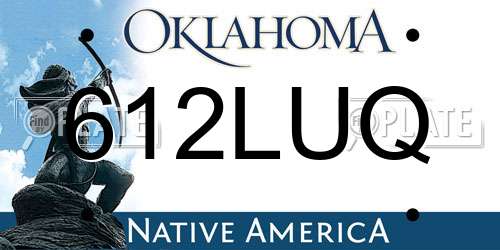 612LUQ Oklahoma License Plate