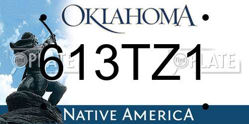 613TZ1 Oklahoma License Plate
