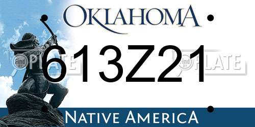 613Z21 Oklahoma License Plate