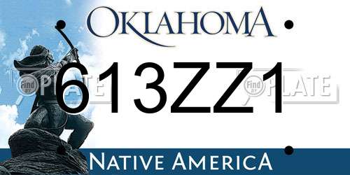 613ZZ1 Oklahoma License Plate