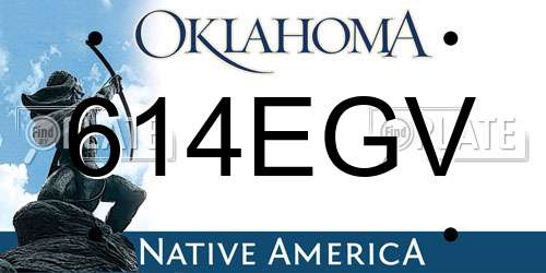 614EGV Oklahoma License Plate