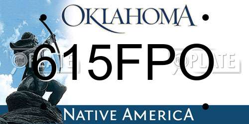 615FPO Oklahoma License Plate