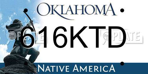616KTD Oklahoma License Plate