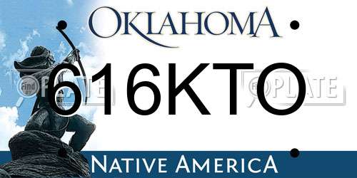 616KTO Oklahoma License Plate